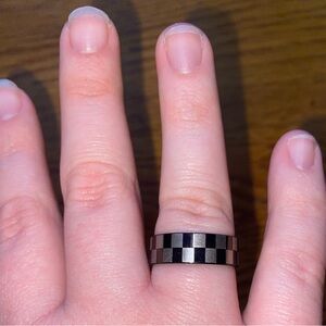 Mens size 10 Checkered Ring